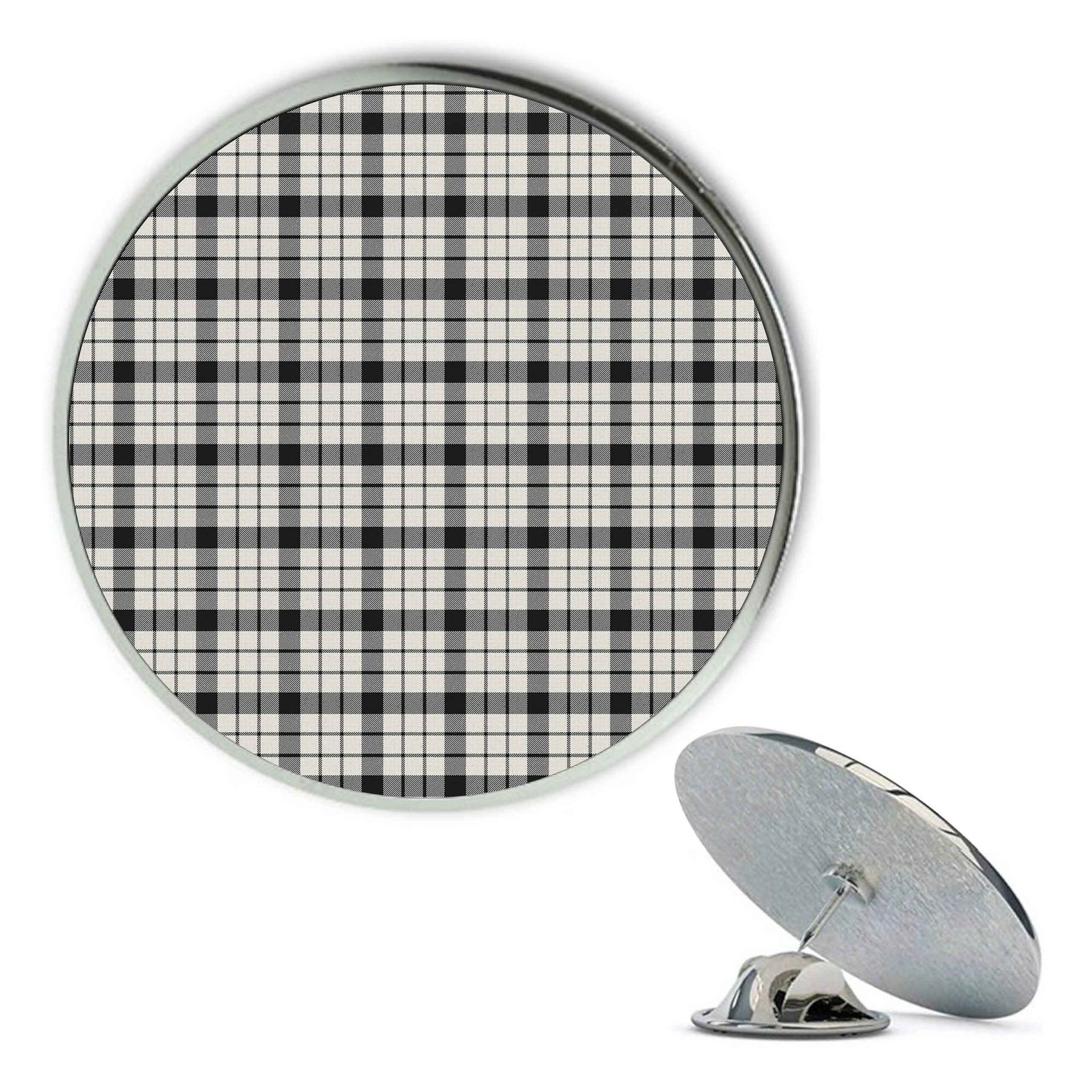 ScotsTee Shop Scottish McFarlane Black White Ancient Metal Tartan Lapel Pin (5 pieces)