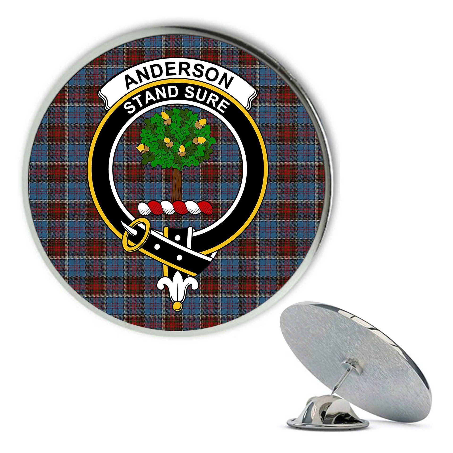 ScotsTee Shop Scottish Anderson MacGregor Hastie 1 Metal Tartan Lapel Pin Scottish Clan Crest Badge