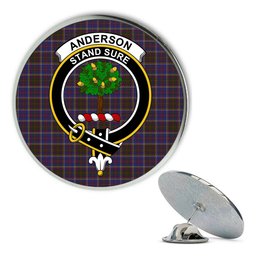 ScotsTee Shop Scottish Anderson W L Anderson, Stirling Metal Tartan Lapel Pin Scottish Clan Crest Badge