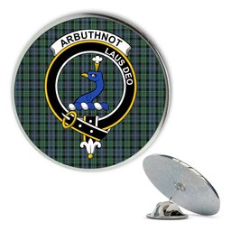 ScotsTee Shop Scottish Arbuthnott - TD Metal Tartan Lapel Pin Scottish Clan Crest Badge