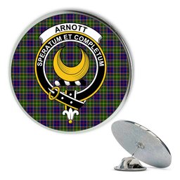 ScotsTee Shop Scottish Arnott Metal Tartan Lapel Pin Scottish Clan Crest Badge