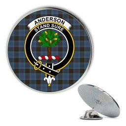 ScotsTee Shop Scottish Anderson MacGregor Hastie 2 Metal Tartan Lapel Pin Scottish Clan Crest Badge