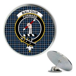 ScotsTee Shop Scottish Balfour Geiner, Alwyn Metal Tartan Lapel Pin Scottish Clan Crest Badge