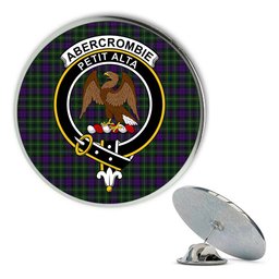 ScotsTee Shop Scottish Abercrombie Wilsons Metal Tartan Lapel Pin Scottish Clan Crest Badge