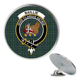 ScotsTee Shop Scottish Baillie of Lamington Ancient Clan Metal Tartan Lapel Pin Scottish Clan Crest Badge