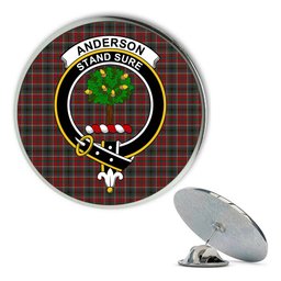 ScotsTee Shop Scottish Anderson of Ardbrake Metal Tartan Lapel Pin Scottish Clan Crest Badge