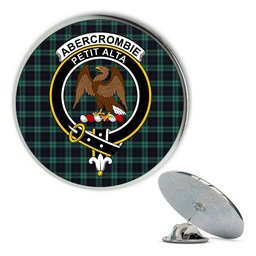ScotsTee Shop Scottish Abercrombie Modern Metal Tartan Lapel Pin Scottish Clan Crest Badge