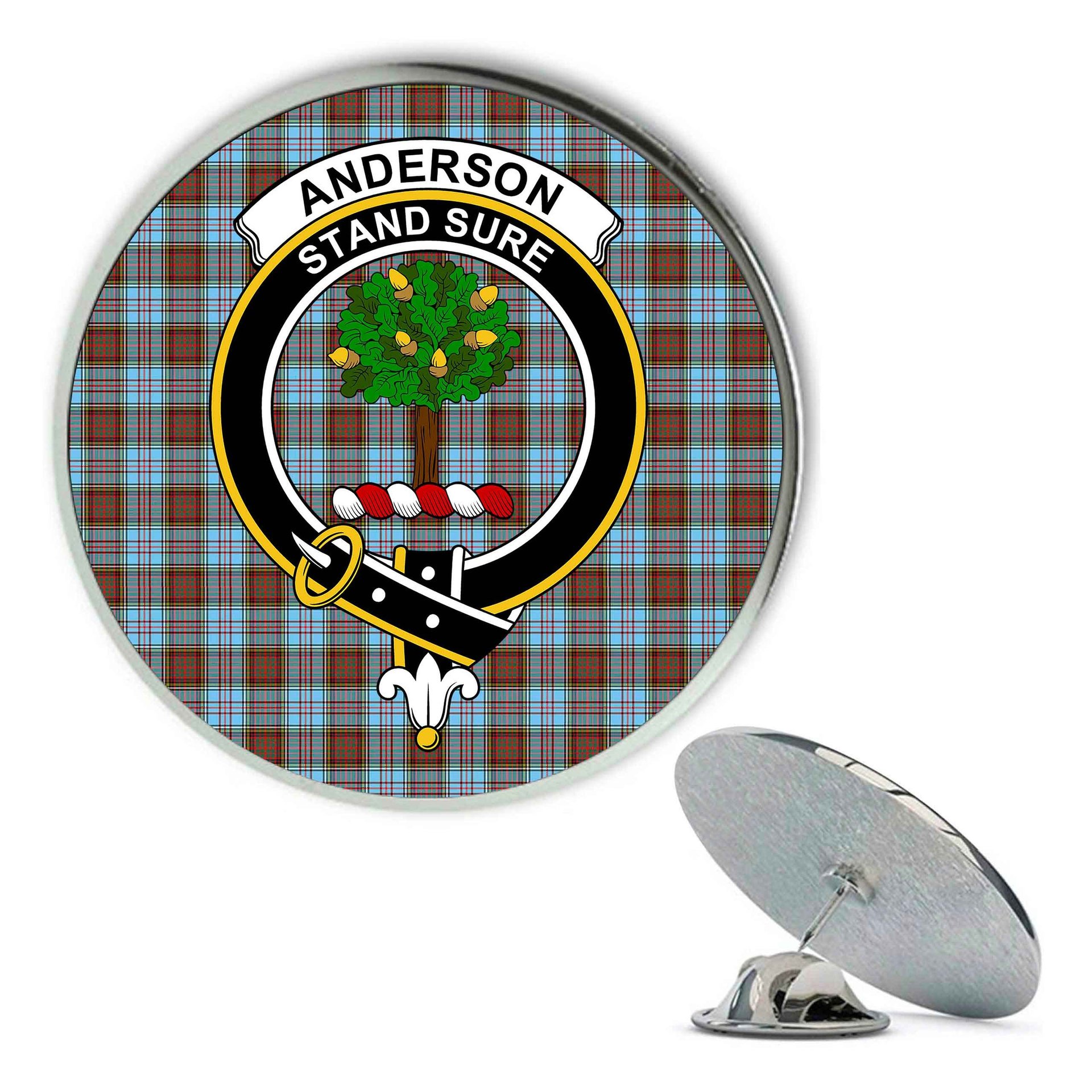 ScotsTee Shop Scottish Anderson Ancient Metal Tartan Lapel Pin Scottish Clan Crest Badge