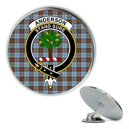 ScotsTee Shop Scottish Anderson Ancient Metal Tartan Lapel Pin Scottish Clan Crest Badge