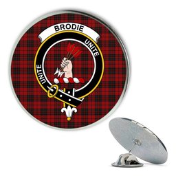 ScotsTee Shop Scottish Brodie Clan Metal Tartan Lapel Pin Scottish Clan Crest Badge