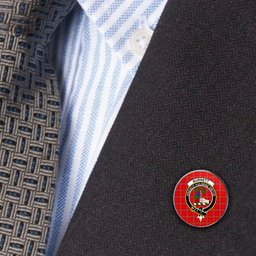 ScotsTee Shop Scottish Burnett Modern Metal Tartan Lapel Pin Scottish Clan Crest Badge