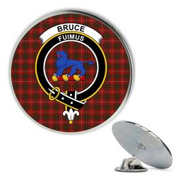 ScotsTee Shop Scottish Bruce Metal Tartan Lapel Pin Scottish Clan Crest Badge