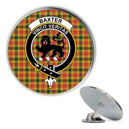 ScotsTee Shop Scottish Baxter SC Metal Tartan Lapel Pin Scottish Clan Crest Badge