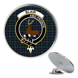 ScotsTee Shop Scottish Blair Metal Tartan Lapel Pin Scottish Clan Crest Badge