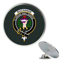 ScotsTee Shop Scottish Buchanan Hunting Metal Tartan Lapel Pin Scottish Clan Crest Badge