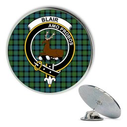 ScotsTee Shop Scottish Blair Ancient Metal Tartan Lapel Pin Scottish Clan Crest Badge