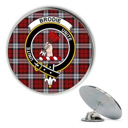 ScotsTee Shop Scottish Brodie Dress Metal Tartan Lapel Pin Scottish Clan Crest Badge