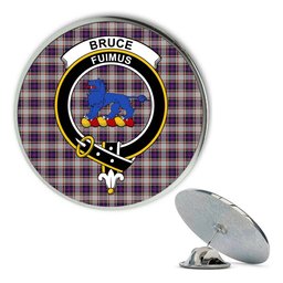 ScotsTee Shop Scottish Bruce of Kinnaird Dress (Dance) Metal Tartan Lapel Pin Scottish Clan Crest Badge