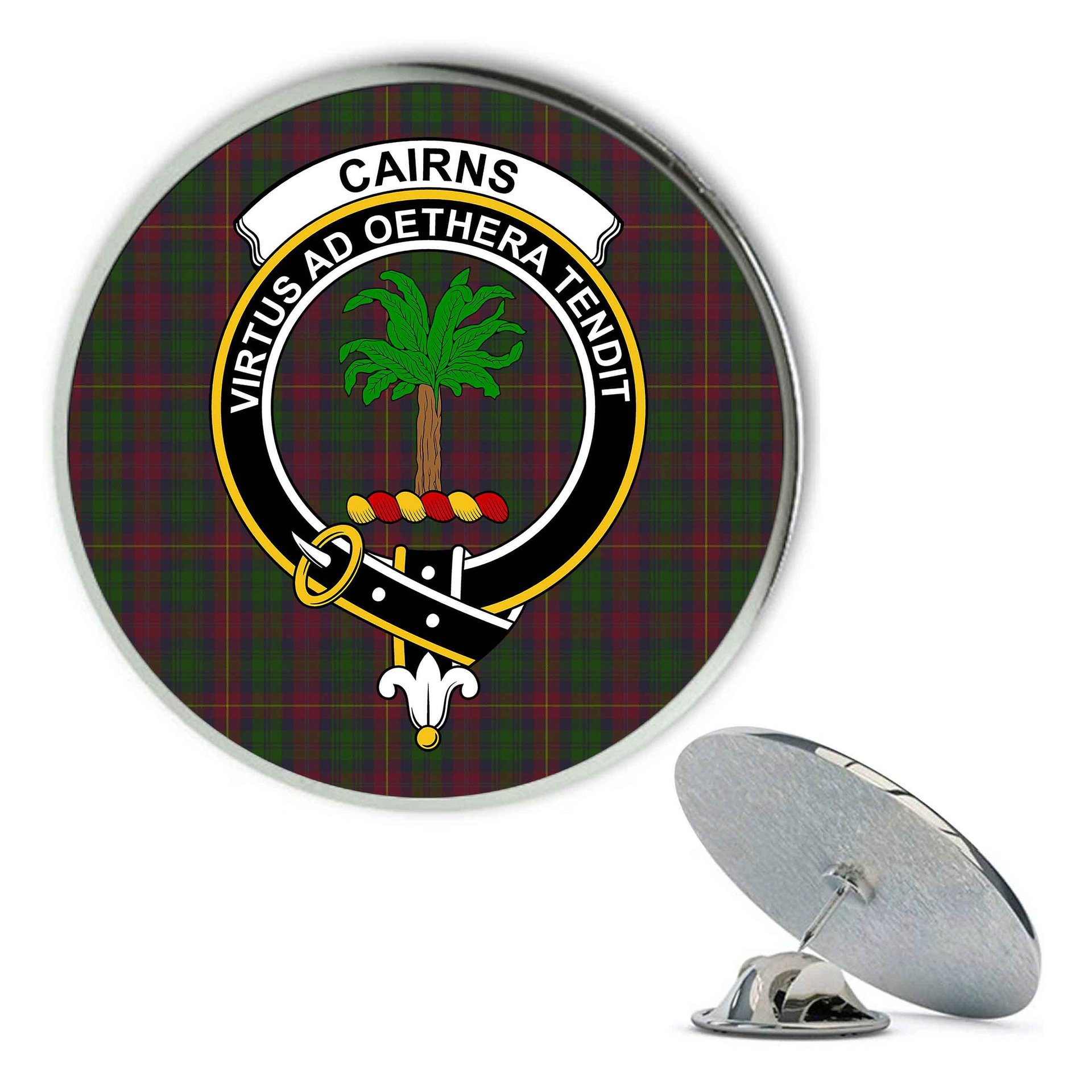 ScotsTee Shop Scottish Cairns Metal Tartan Lapel Pin Scottish Clan Crest Badge