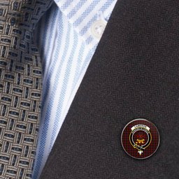 ScotsTee Shop Scottish Cameron Black and Red Metal Tartan Lapel Pin Scottish Clan Crest Badge