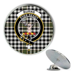 ScotsTee Shop Scottish Burns Check Modern Metal Tartan Lapel Pin Scottish Clan Crest Badge