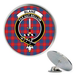 ScotsTee Shop Scottish Blane Metal Tartan Lapel Pin Scottish Clan Crest Badge