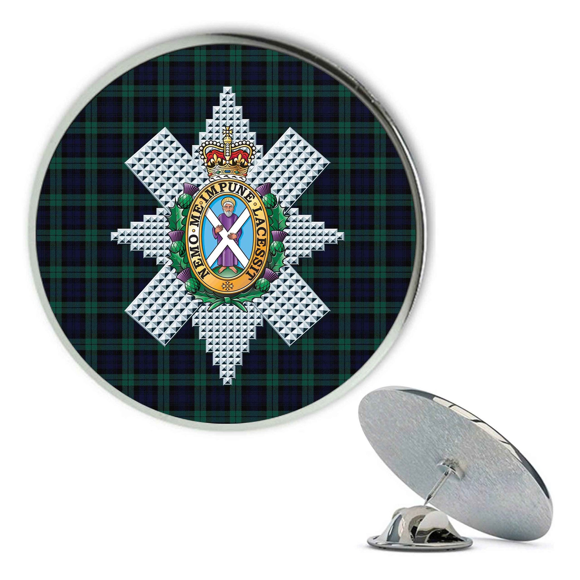 ScotsTee Shop Scottish Black Watch Modern Clan Metal Tartan Lapel Pin Scottish Clan Crest Badge