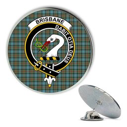 ScotsTee Shop Scottish Brisbane Modern Metal Tartan Lapel Pin Scottish Clan Crest Badge