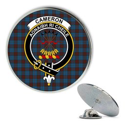 ScotsTee Shop Scottish Cameron Hunting Metal Tartan Lapel Pin Scottish Clan Crest Badge