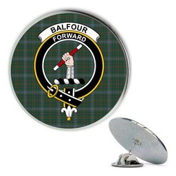 ScotsTee Shop Scottish Balfour Hunting Modern Metal Tartan Lapel Pin Scottish Clan Crest Badge