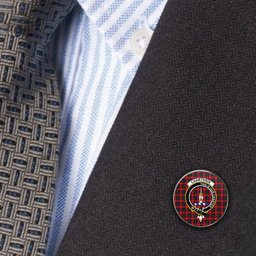 ScotsTee Shop Scottish Charteris Metal Tartan Lapel Pin Scottish Clan Crest Badge