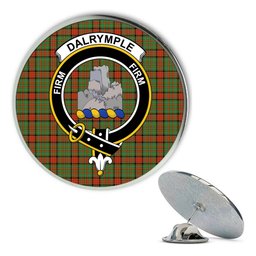 ScotsTee Shop Scottish Dalrymple of Castleton #2 Ancient Metal Tartan Lapel Pin Scottish Clan Crest Badge