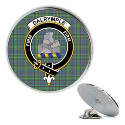 ScotsTee Shop Scottish Dalrymple SC Metal Tartan Lapel Pin Scottish Clan Crest Badge