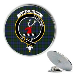 ScotsTee Shop Scottish Colquhoun Metal Tartan Lapel Pin Scottish Clan Crest Badge