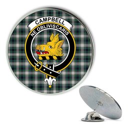 ScotsTee Shop Scottish Campbell Dress Modern Metal Tartan Lapel Pin Scottish Clan Crest Badge
