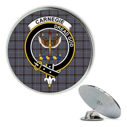ScotsTee Shop Scottish Carnegie Check Modern Metal Tartan Lapel Pin Scottish Clan Crest Badge