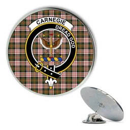 ScotsTee Shop Scottish Carnegie Dress Ancient Metal Tartan Lapel Pin Scottish Clan Crest Badge