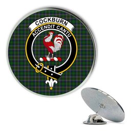 ScotsTee Shop Scottish Cockburn Metal Tartan Lapel Pin Scottish Clan Crest Badge