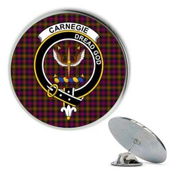 ScotsTee Shop Scottish Carnegie Modern Metal Tartan Lapel Pin Scottish Clan Crest Badge