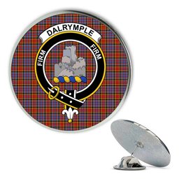ScotsTee Shop Scottish Dalrymple Orginal Metal Tartan Lapel Pin Scottish Clan Crest Badge