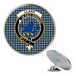 ScotsTee Shop Scottish Clark (Lion) Ancient Metal Tartan Lapel Pin Scottish Clan Crest Badge