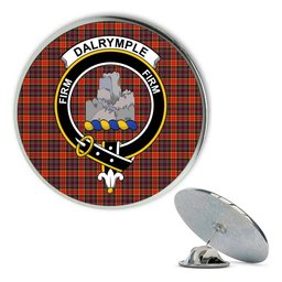 ScotsTee Shop Scottish Dalrymple of Castleton Modern Metal Tartan Lapel Pin Scottish Clan Crest Badge