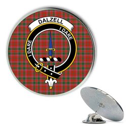 ScotsTee Shop Scottish Dalzell Ancient Metal Tartan Lapel Pin Scottish Clan Crest Badge