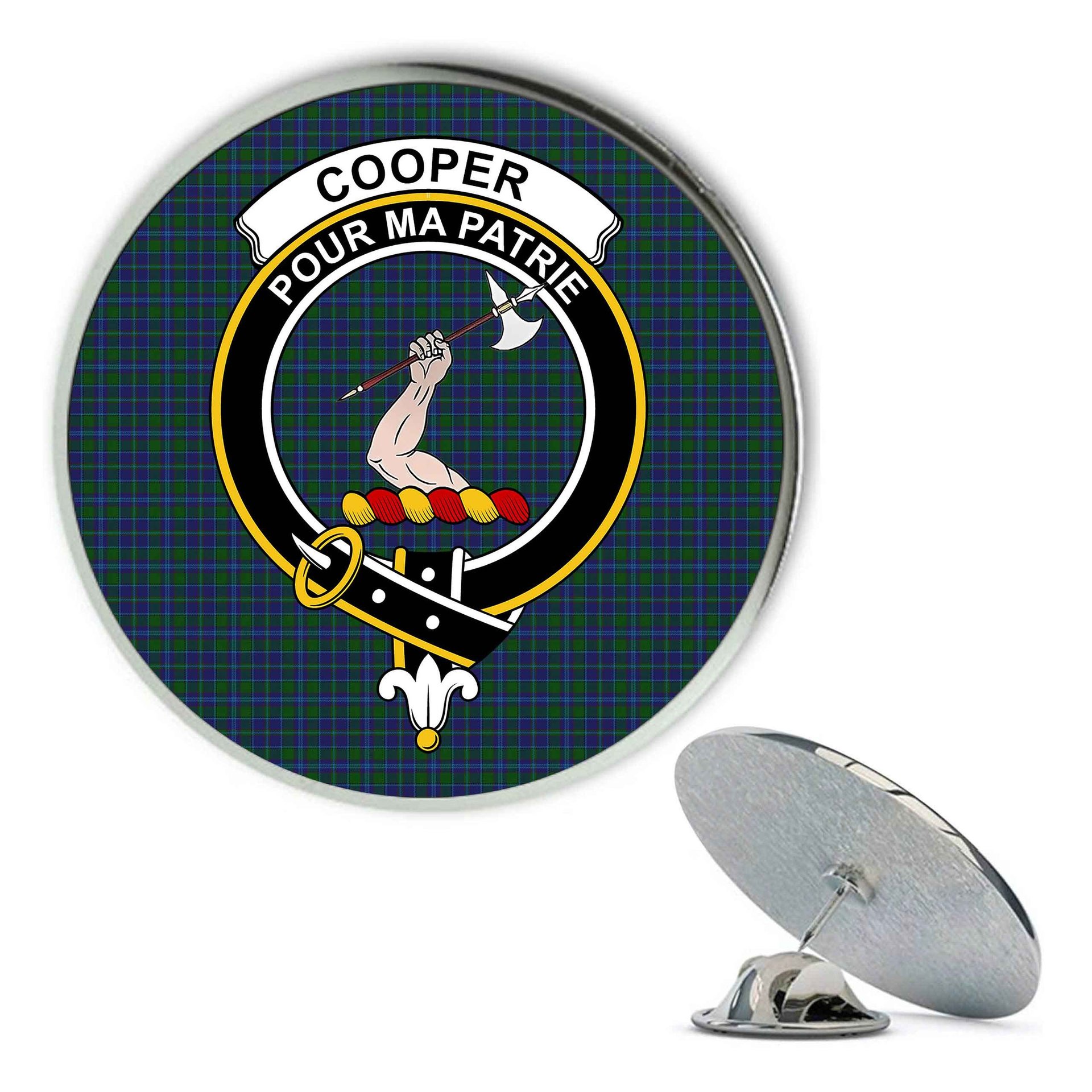 ScotsTee Shop Scottish Coopers & Lybrand Metal Tartan Lapel Pin Scottish Clan Crest Badge