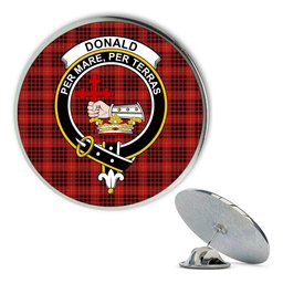 ScotsTee Shop Scottish Donald of Ardnamurchan Modern Metal Tartan Lapel Pin Scottish Clan Crest Badge