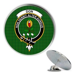ScotsTee Shop Scottish Don (Tribe-of-Mar) Metal Tartan Lapel Pin Scottish Clan Crest Badge