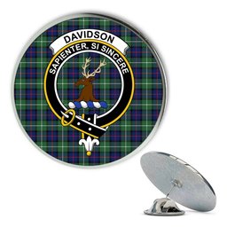ScotsTee Shop Scottish Davidson of Tulloch Modern Metal Tartan Lapel Pin Scottish Clan Crest Badge