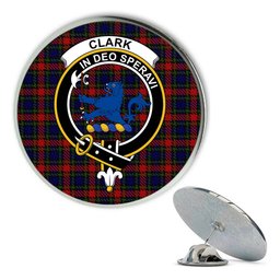 ScotsTee Shop Scottish Clark (Lion) Red Metal Tartan Lapel Pin Scottish Clan Crest Badge