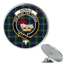 ScotsTee Shop Scottish Donald of the Isles Hunting Modern Metal Tartan Lapel Pin Scottish Clan Crest Badge