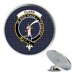 ScotsTee Shop Scottish Clark Robert McGavin Metal Tartan Lapel Pin Scottish Clan Crest Badge